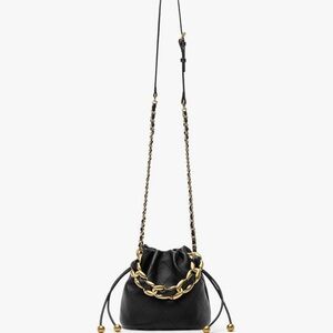 Chic Black Quilted Crossbody Bag with Gold Chain